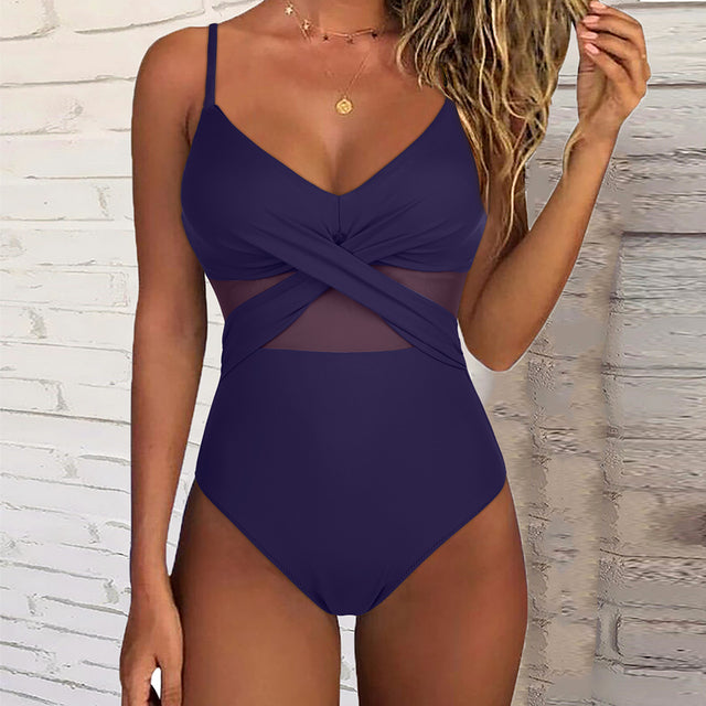 Chloe - Maillot de Bain Une Pièce avec Dos Croisé en Mesh