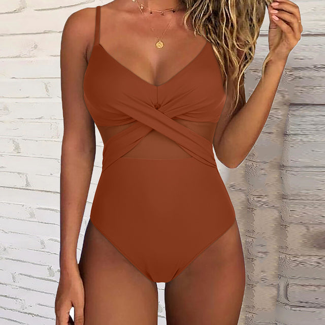 Chloe - Maillot de Bain Une Pièce avec Dos Croisé en Mesh