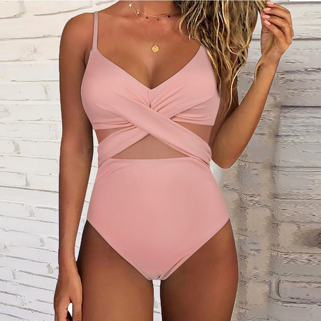 Chloe - Maillot de Bain Une Pièce avec Dos Croisé en Mesh