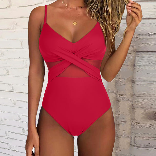 Chloe - Maillot de Bain Une Pièce avec Dos Croisé en Mesh