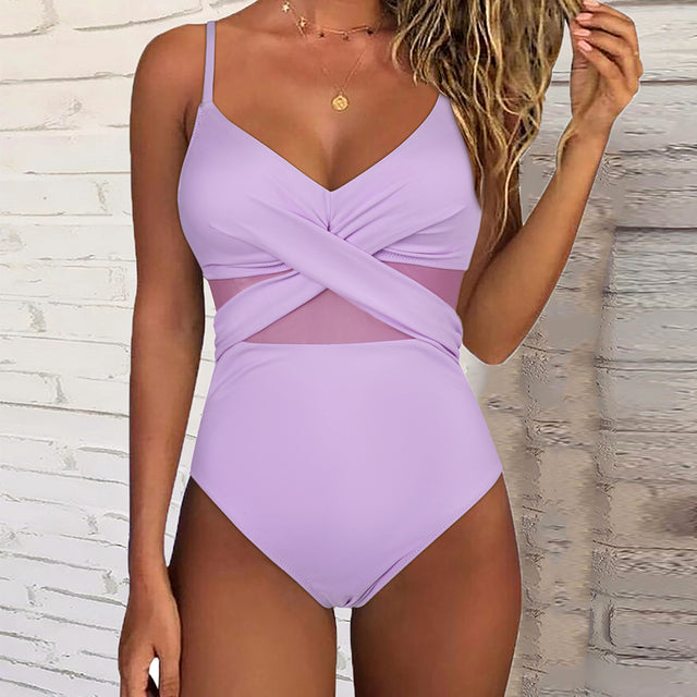 Chloe - Maillot de Bain Une Pièce avec Dos Croisé en Mesh