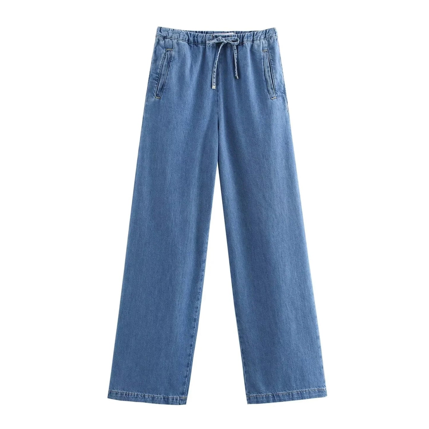 Olivia – Ensemble veste en denim et pantalon à jambes larges