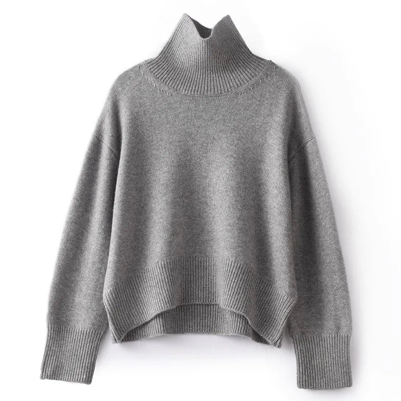 Clairette - Pull col roulé en cachemire de luxe