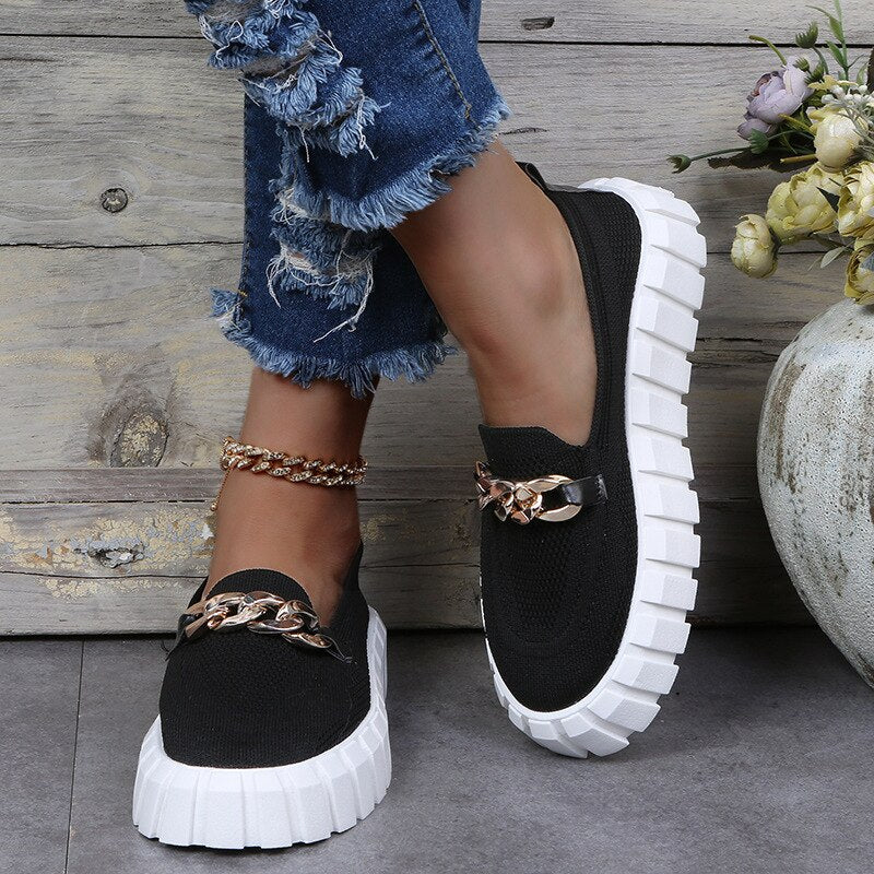 Jina - Chaussures de Sport Orthopédiques pour Femme avec Semelle Compensée