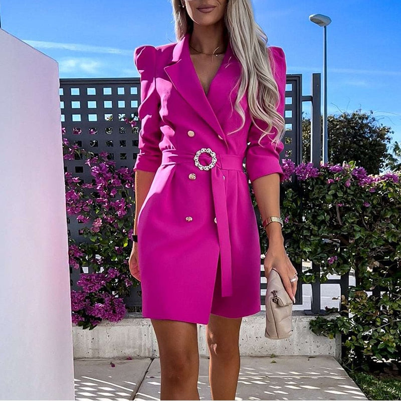 Ruxandra - Robe Blazer élégante Avec Ceinture Réglable