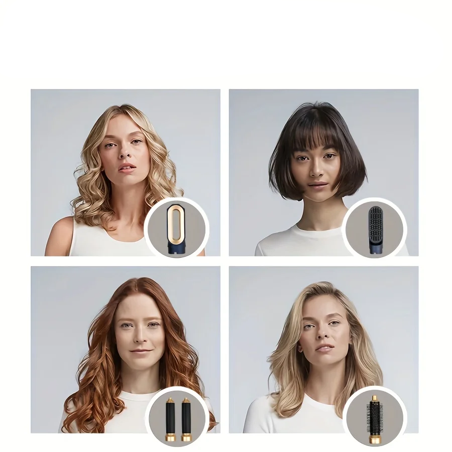 Styliste Capillaire multi-Fonction 5-en-1 Glow avec une Puissante Technologie Ionique de 1000W, incluant un sèche-cheveux, un lisseur, un boucleur et plus encore