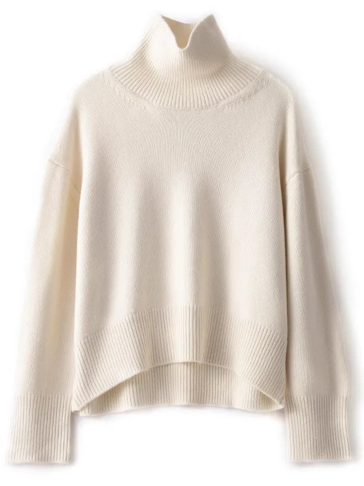 Clairette - Pull col roulé en cachemire de luxe
