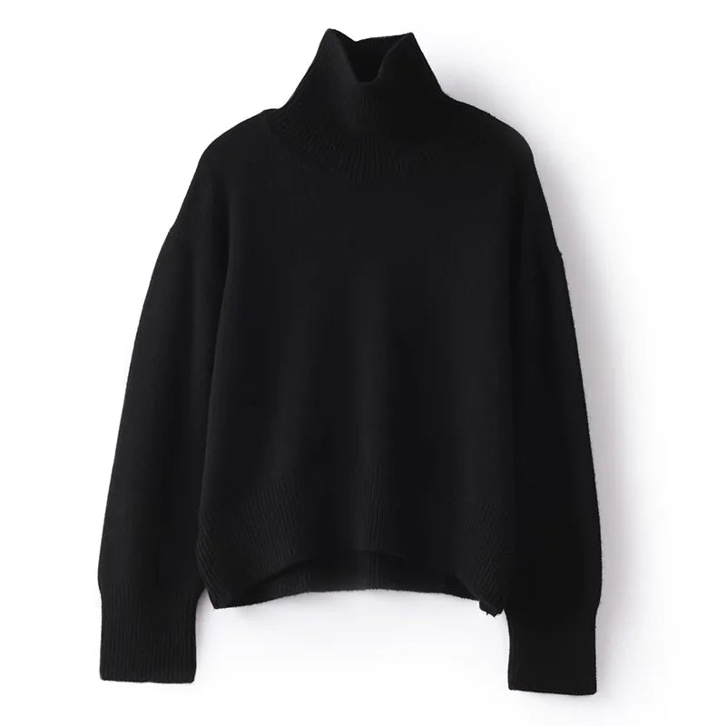 Clairette - Pull col roulé en cachemire de luxe