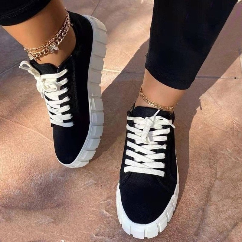 Jina - Chaussures de Sport Orthopédiques pour Femme avec Semelle Compensée