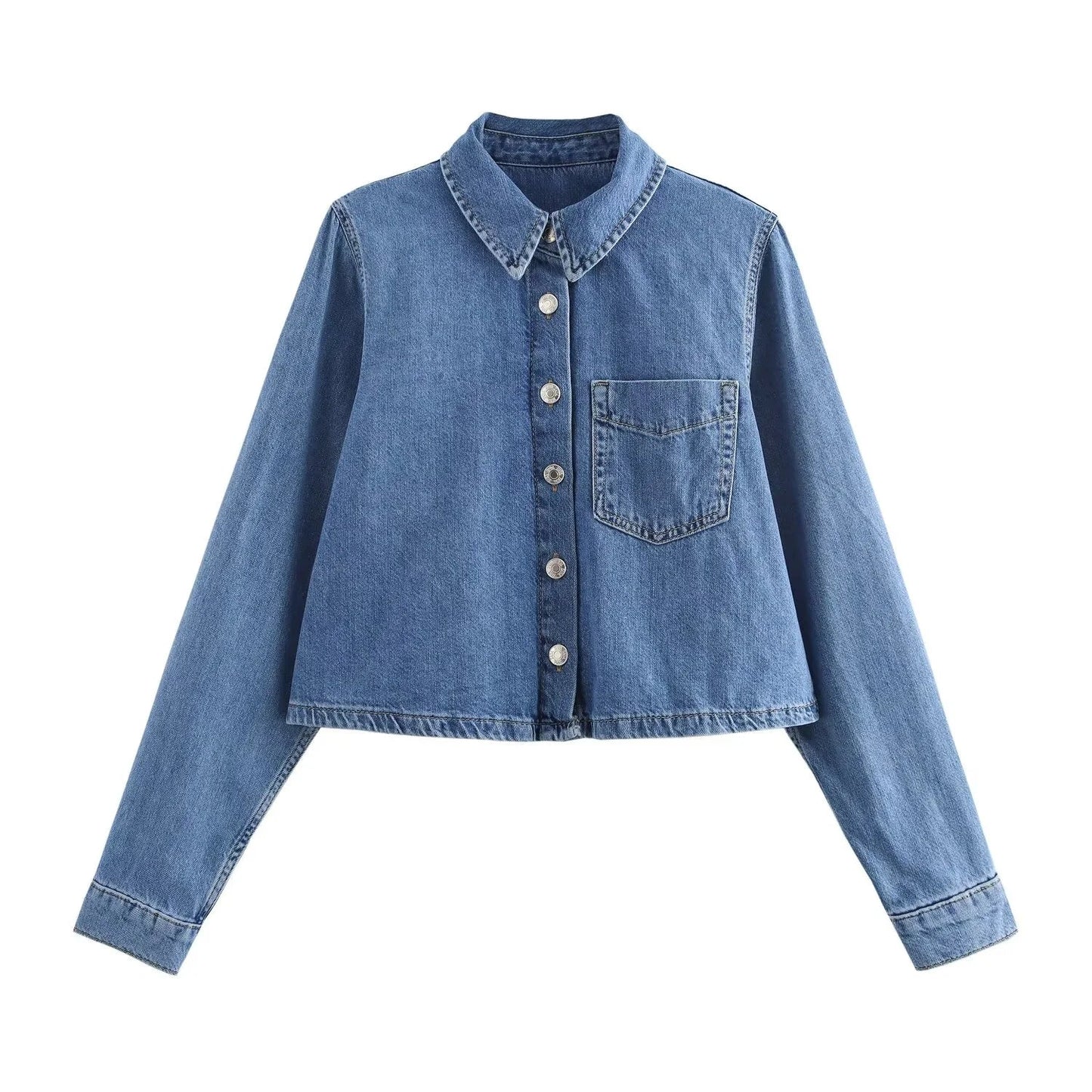 Olivia – Ensemble veste en denim et pantalon à jambes larges