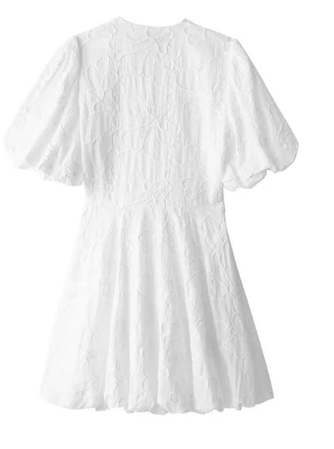Lila - Robe florale à manches bouffantes