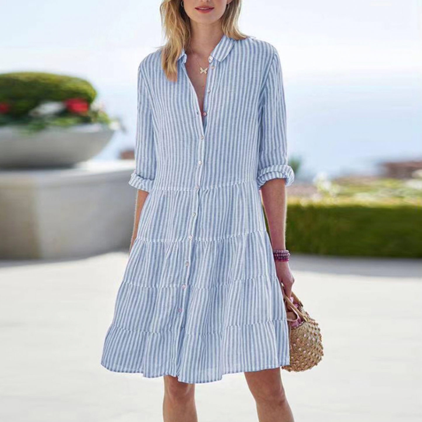 Eva - Robe chemise à boutons pour femmes