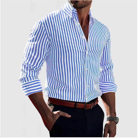 Hugo - Chemise légère en coton à rayures verticales stylées pour hommes