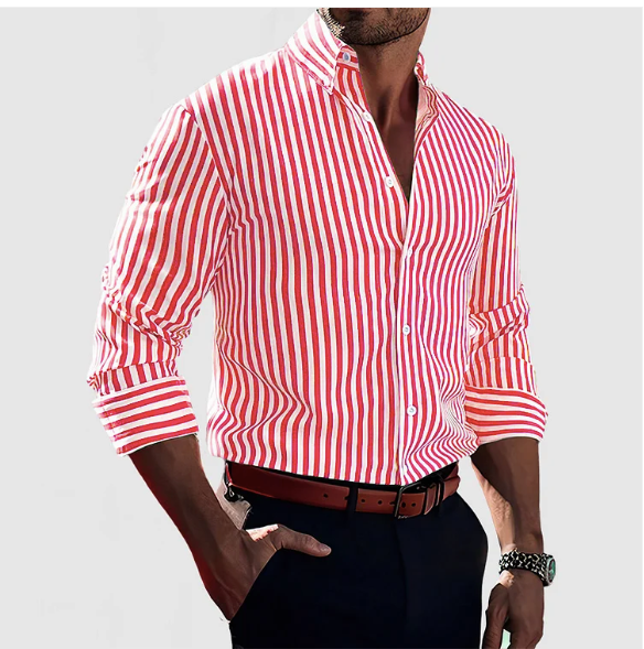 Hugo - Chemise légère en coton à rayures verticales stylées pour hommes