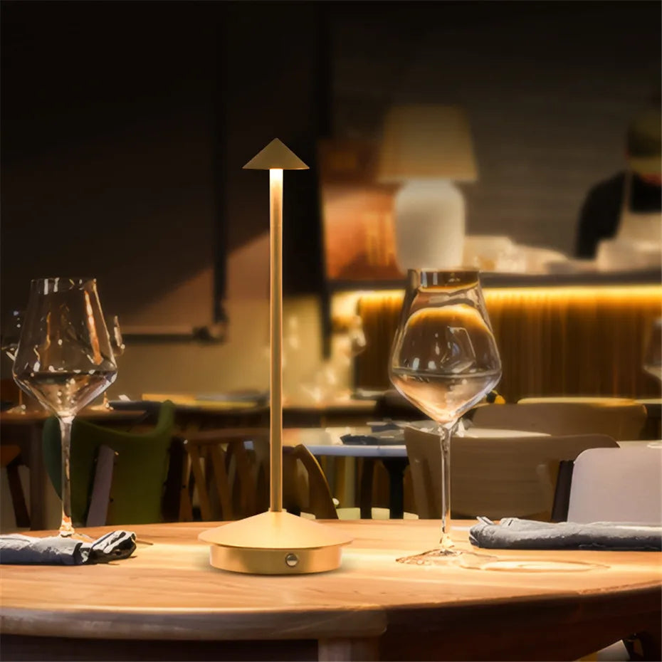 ArrowGlow - Lampe de table sans fil longue et effilée avec 3 couleurs de lumière, commande tactile et design moderne