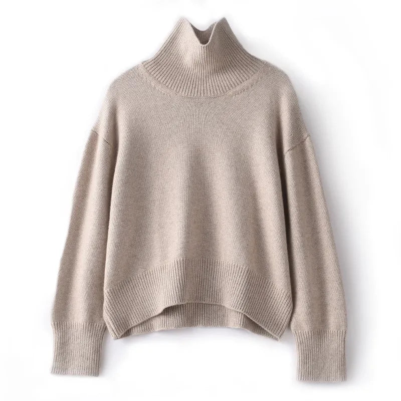 Clairette - Pull col roulé en cachemire de luxe