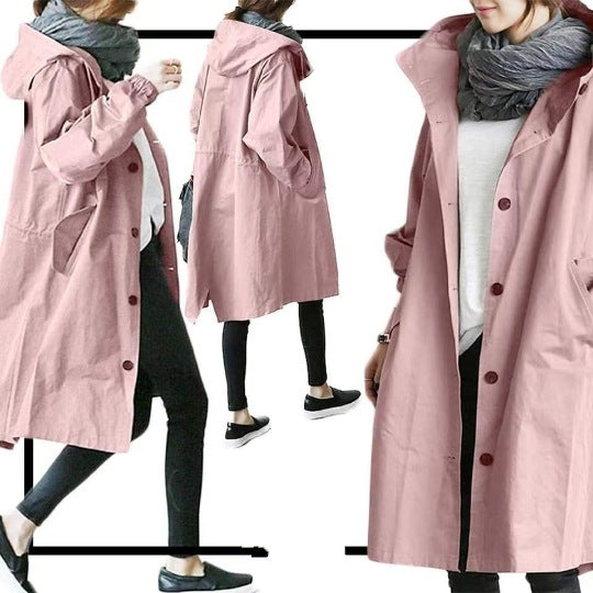 Trench - Coat pour Femmes Serenita, Résistant aux Tempêtes et à l'eau, avec Capuche