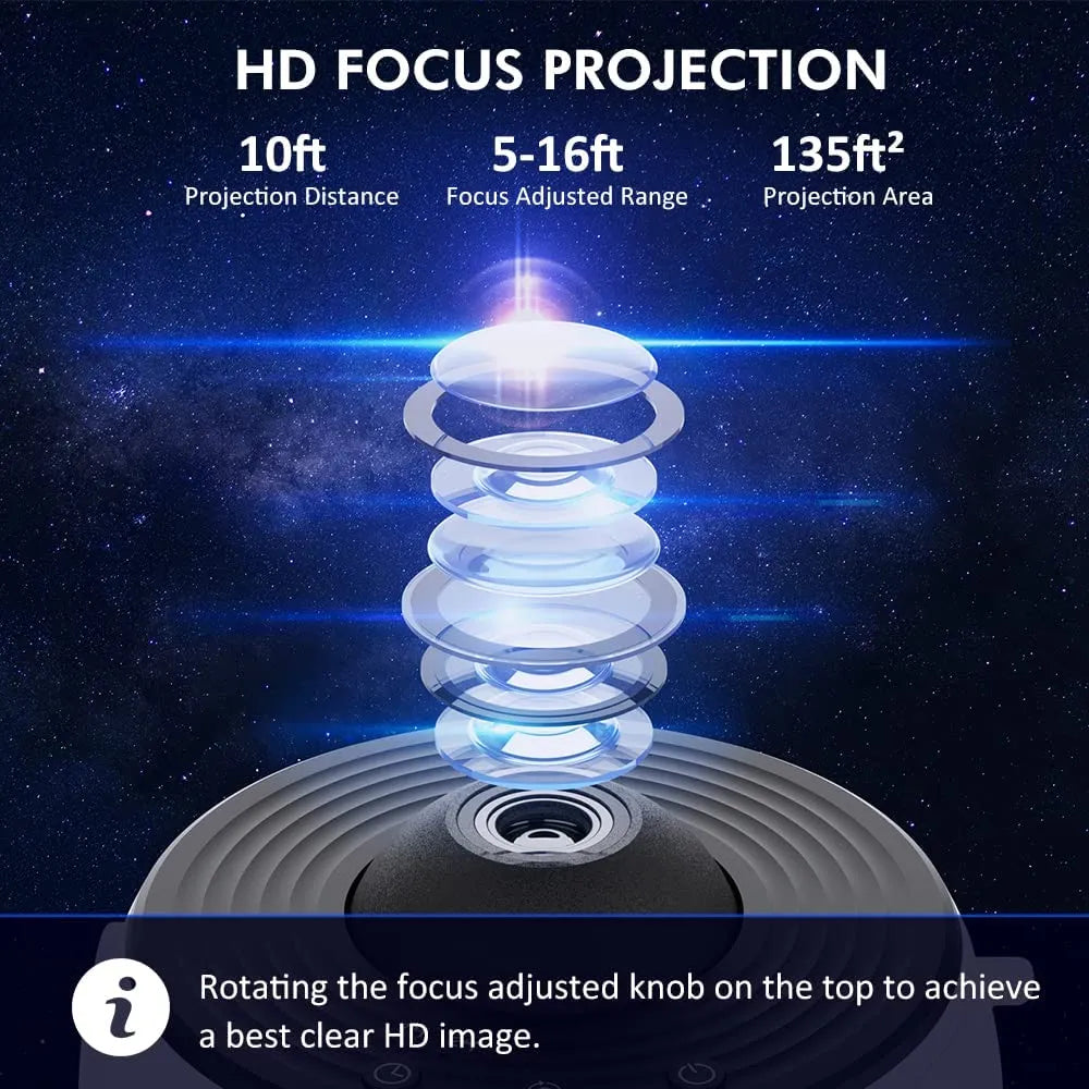 Lampe de Projecteur de Planétarium Galaxy 13-en-1 pour une Lumière Nocturne Atmosphérique