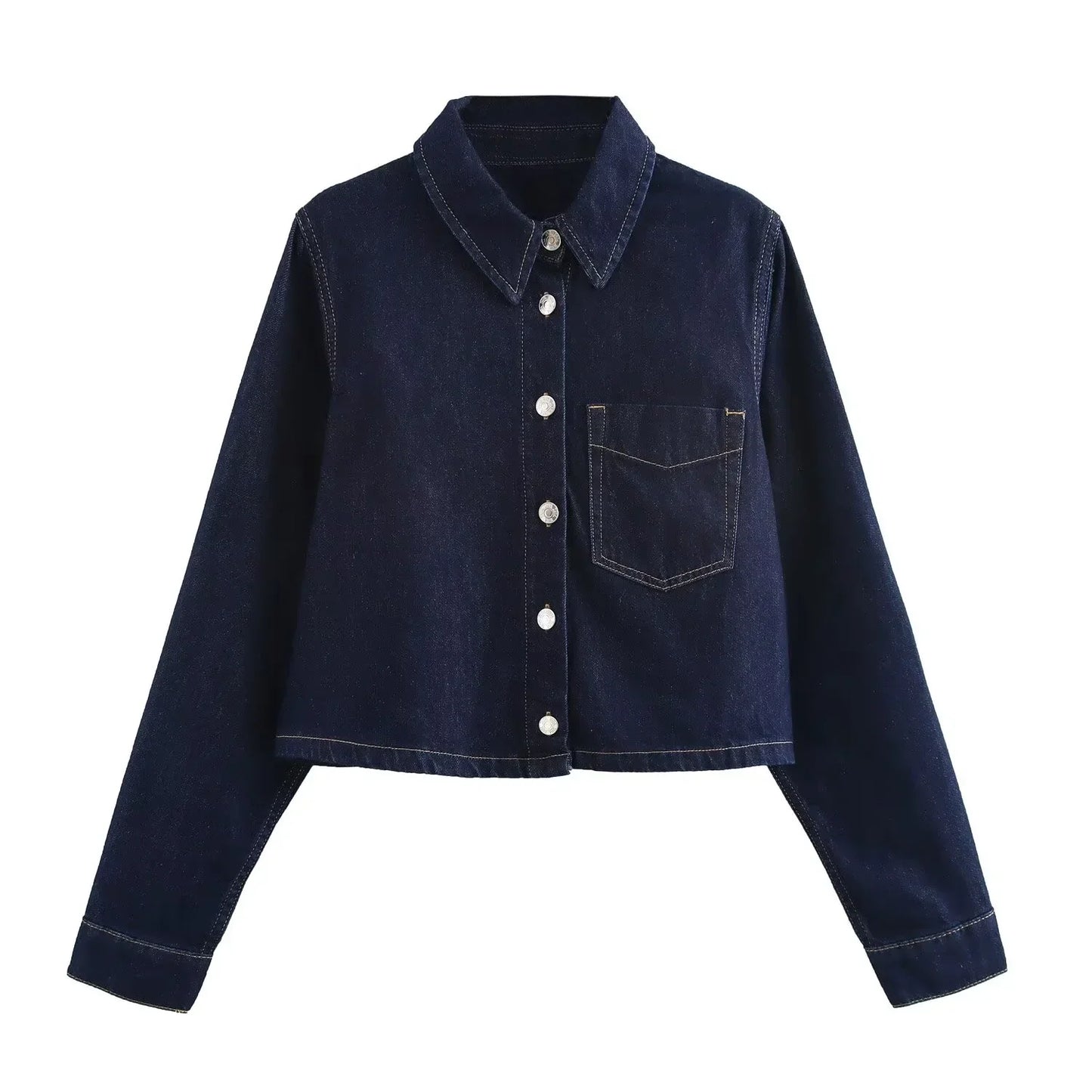 Olivia – Ensemble veste en denim et pantalon à jambes larges