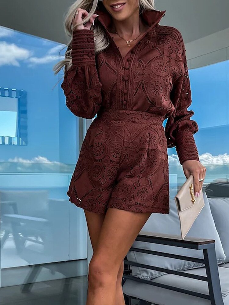 Lénaé - Combinaison d'été blanche en dentelle tendance et confortable
