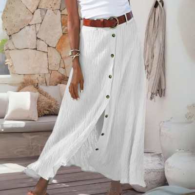Georgiana - Jupe maxi à couleur unie et design fluide