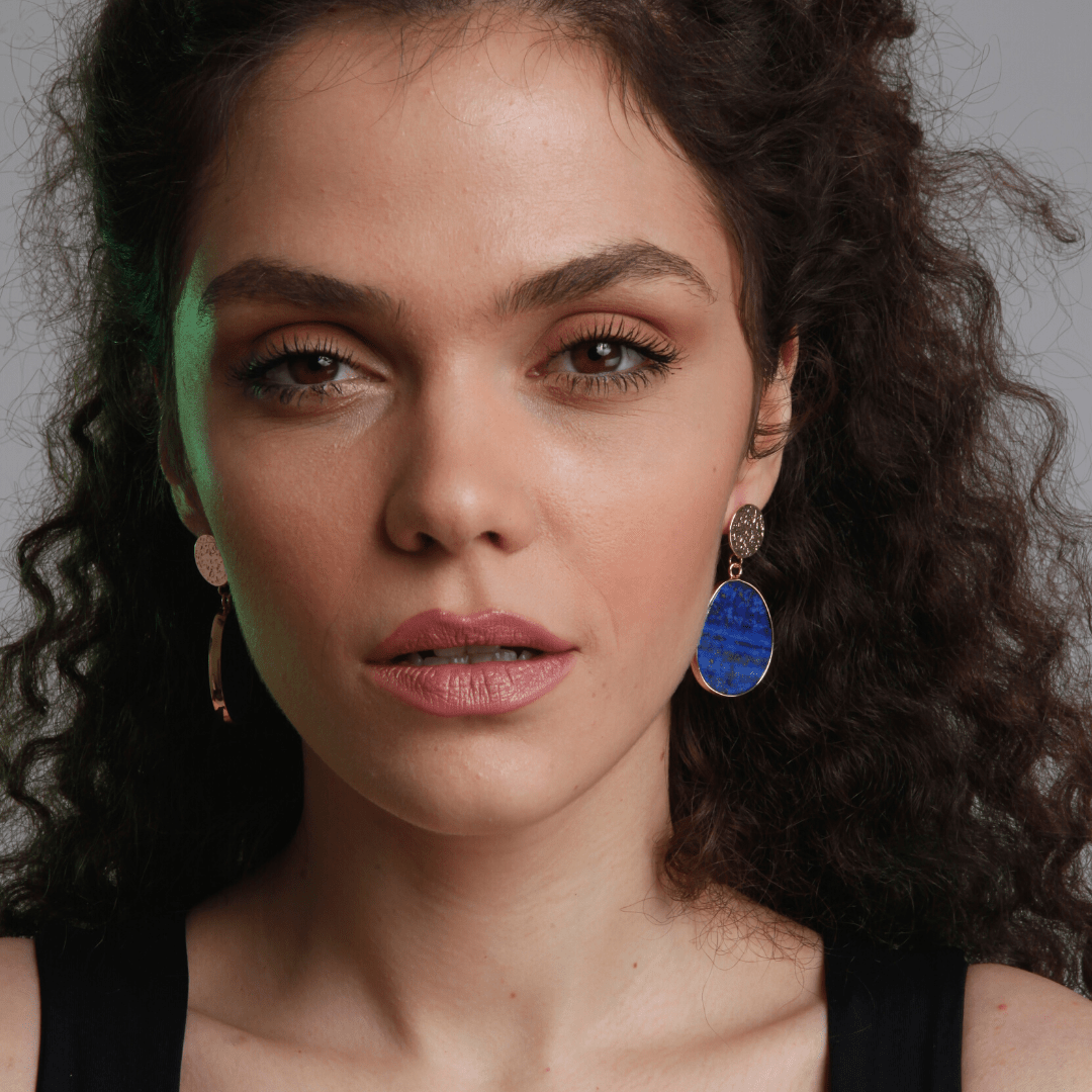 HealWithin Boucles d'oreilles de protection en lapis-lazuli