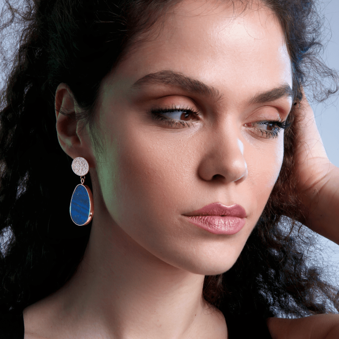 HealWithin Boucles d'oreilles de protection en lapis-lazuli