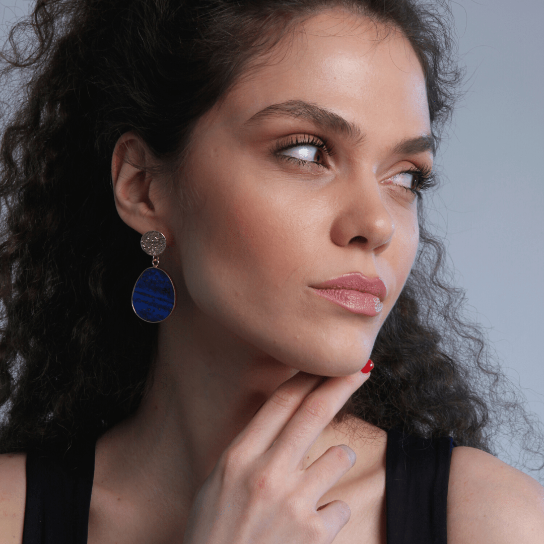 HealWithin Boucles d'oreilles de protection en lapis-lazuli
