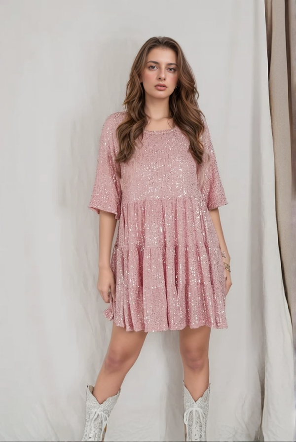 Emma - Robe courte à paillettes pour femmes