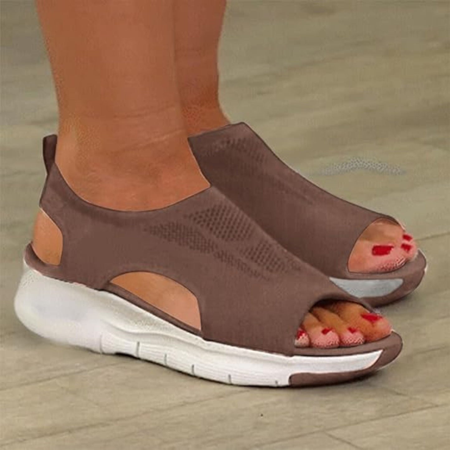 Fleur | Sandales de sport à orteils ouverts avec semelles blanches