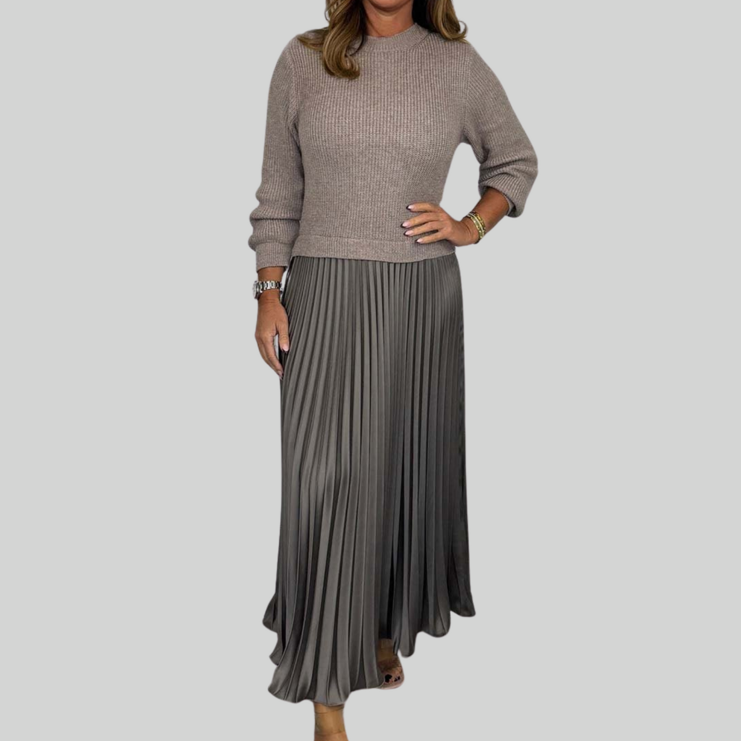 Adélise - Robe d'hiver unique avec détail jupe