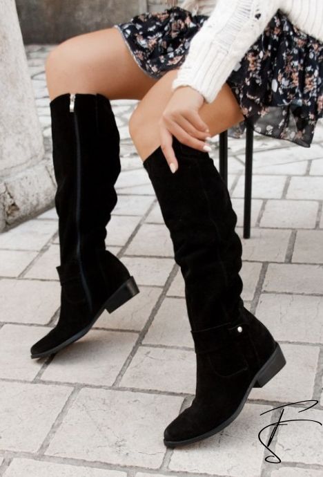 Lara - Nathalie Bottes Casual en Suédine Style Cowboy pour Femmes