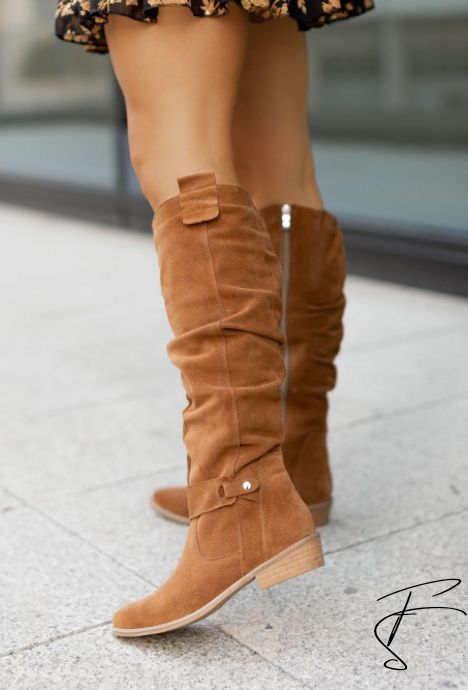 Lara - Nathalie Bottes Casual en Suédine Style Cowboy pour Femmes
