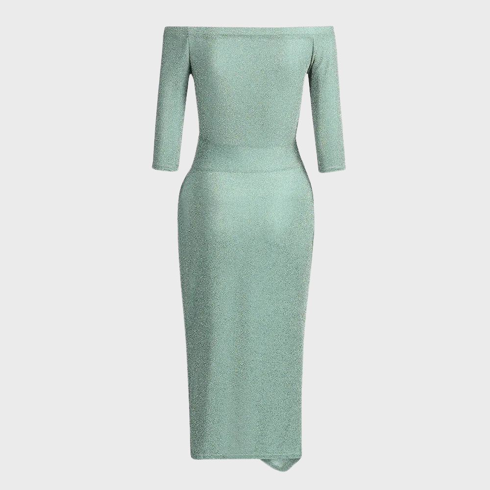 Lily - Robe fendue à volants et décolleté épaule dénudée