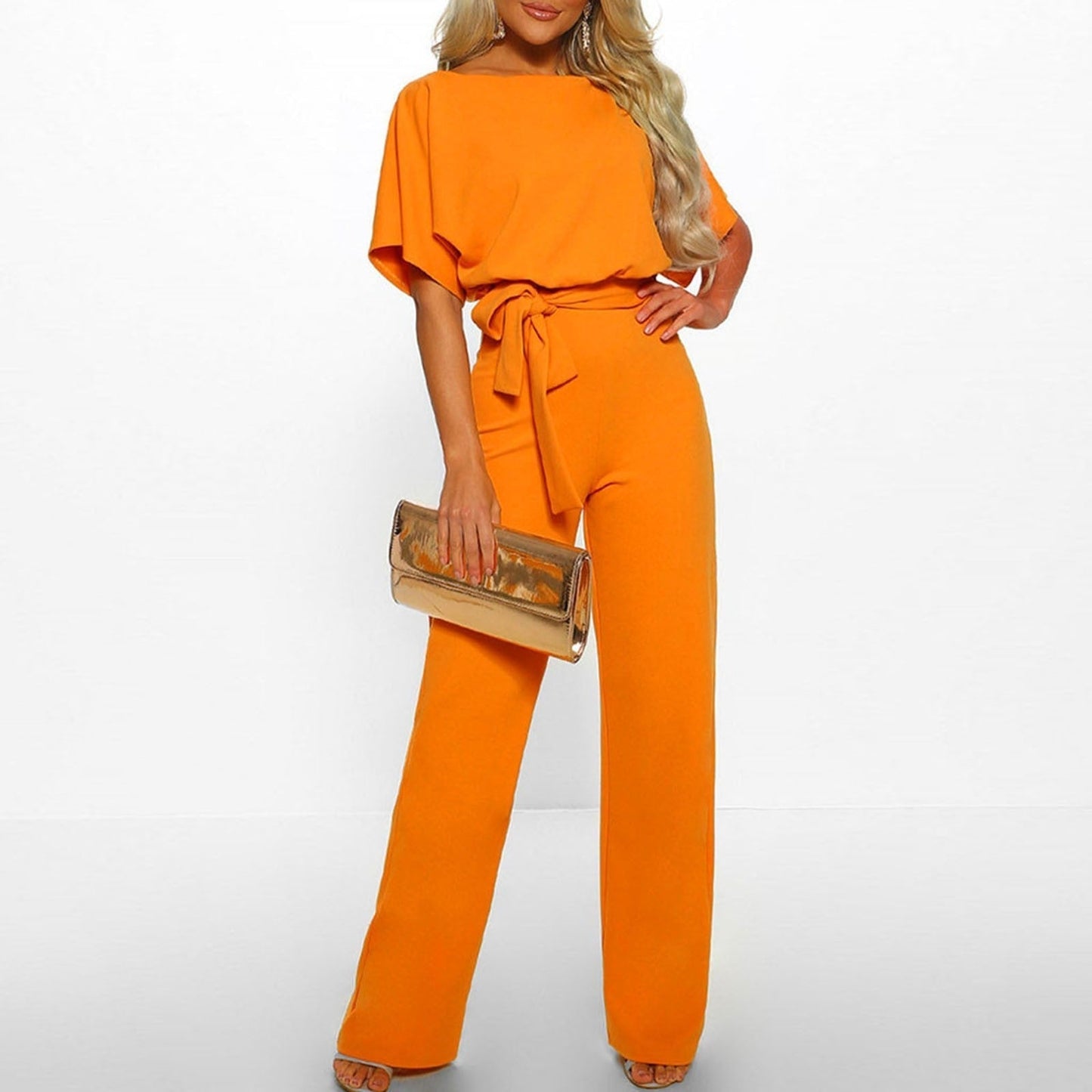 Olivia - Combinaison à Pantalon Large avec Ceinture