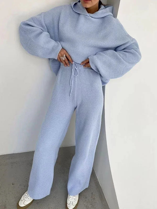 Gildas - Ensemble hoodie rayé de luxe pour femme