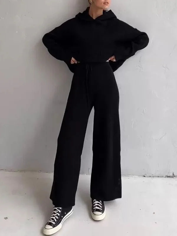 Gildas - Ensemble hoodie rayé de luxe pour femme