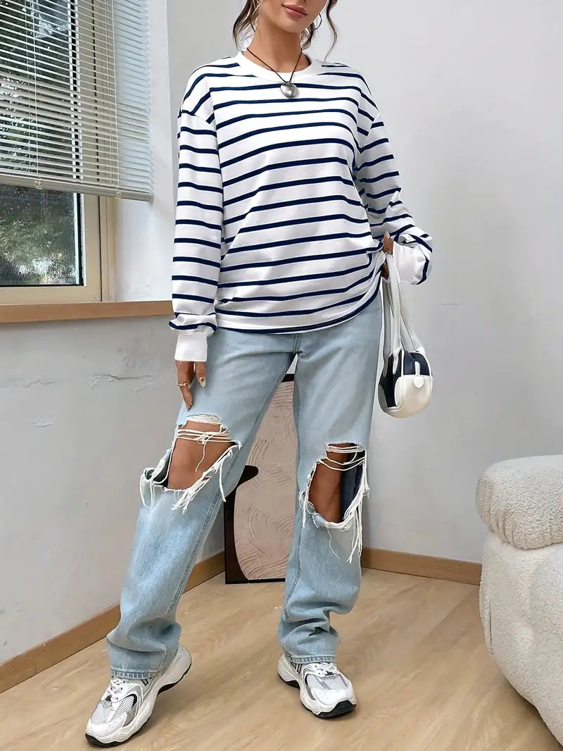 Léonie - Sweater casual à rayures