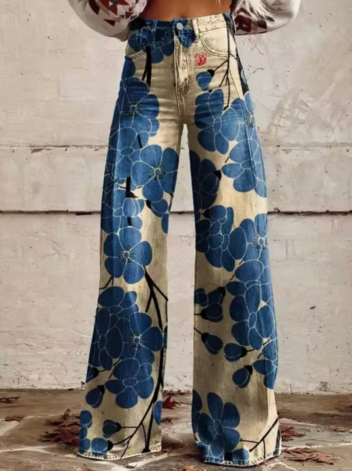 Camille – Pantalon Large avec Imprimé Coloré