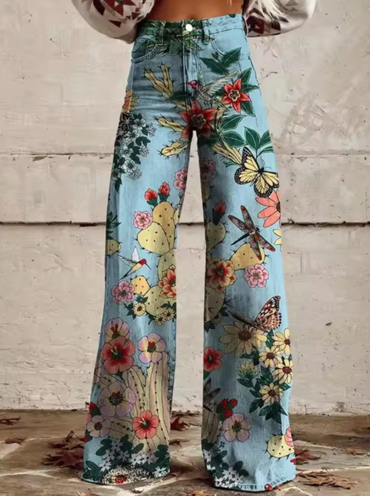 Camille – Pantalon Large avec Imprimé Coloré