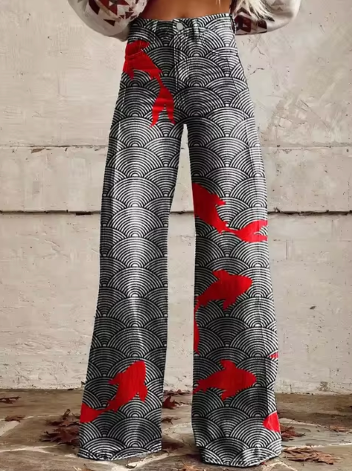 Camille – Pantalon Large avec Imprimé Coloré