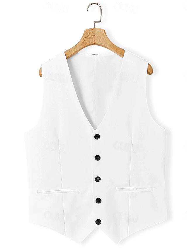 Kael - Costume Trois-Pièces en Lin Élégant pour l'Été avec Boutons pour une Raffinement Intemporel pour Hommes