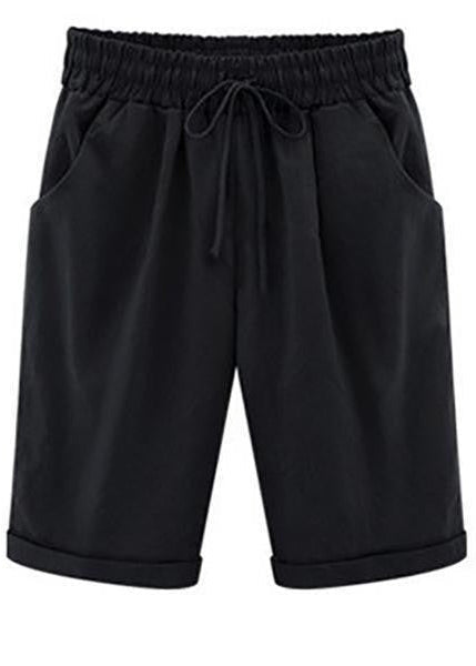 Zoe - Pantalon court en coton décontracté pour femme idéal pour l'été et les vacances avec poches et cordon