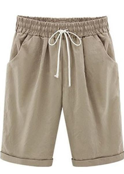 Zoe - Pantalon court en coton décontracté pour femme idéal pour l'été et les vacances avec poches et cordon