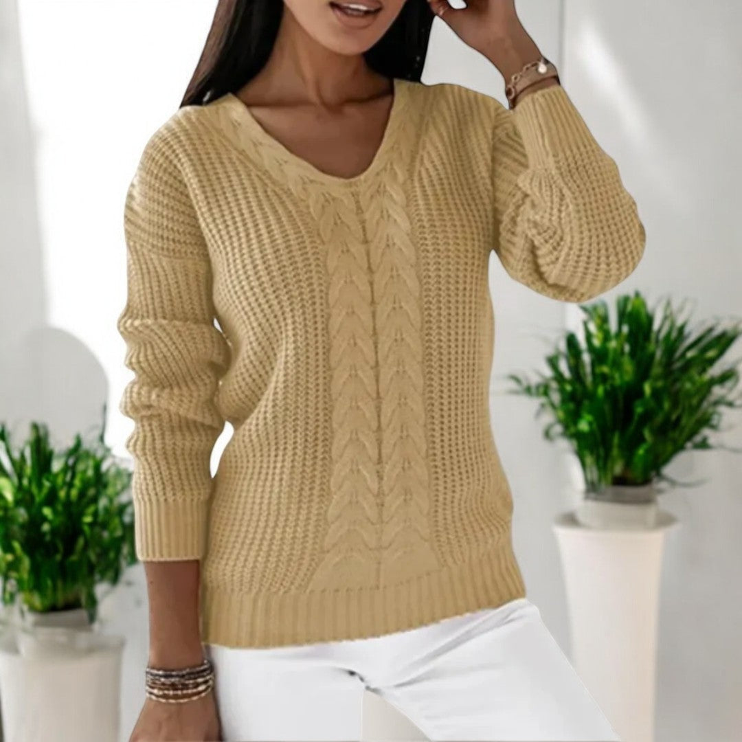Donatienne - Pull en Tricot avec Motif en Câble