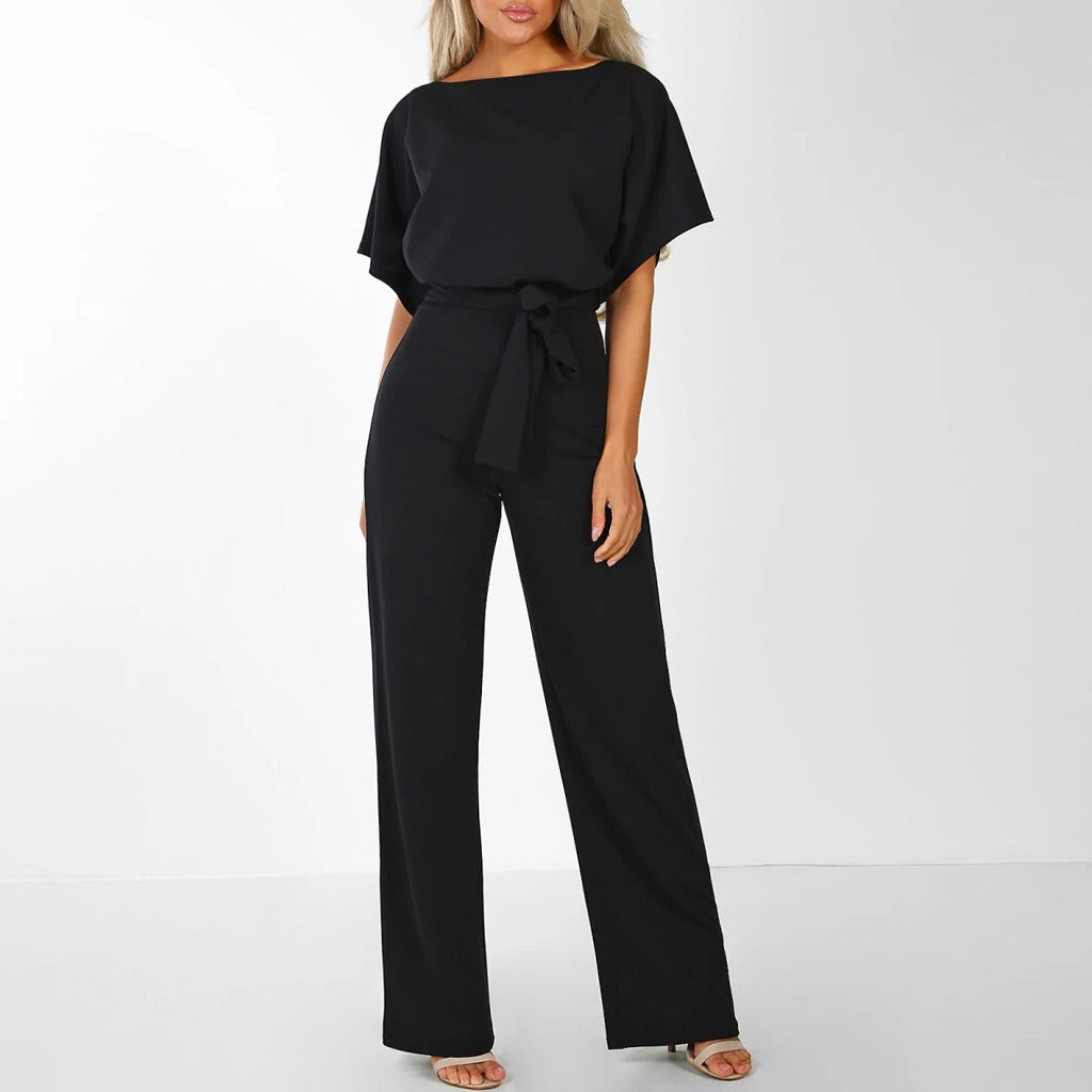 Olivia - Combinaison à Pantalon Large avec Ceinture