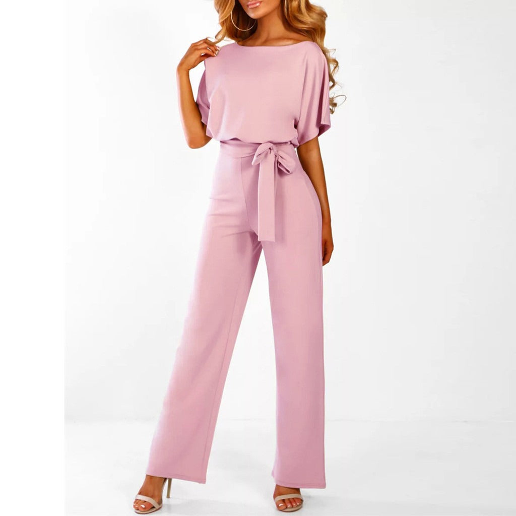 Olivia - Combinaison à Pantalon Large avec Ceinture
