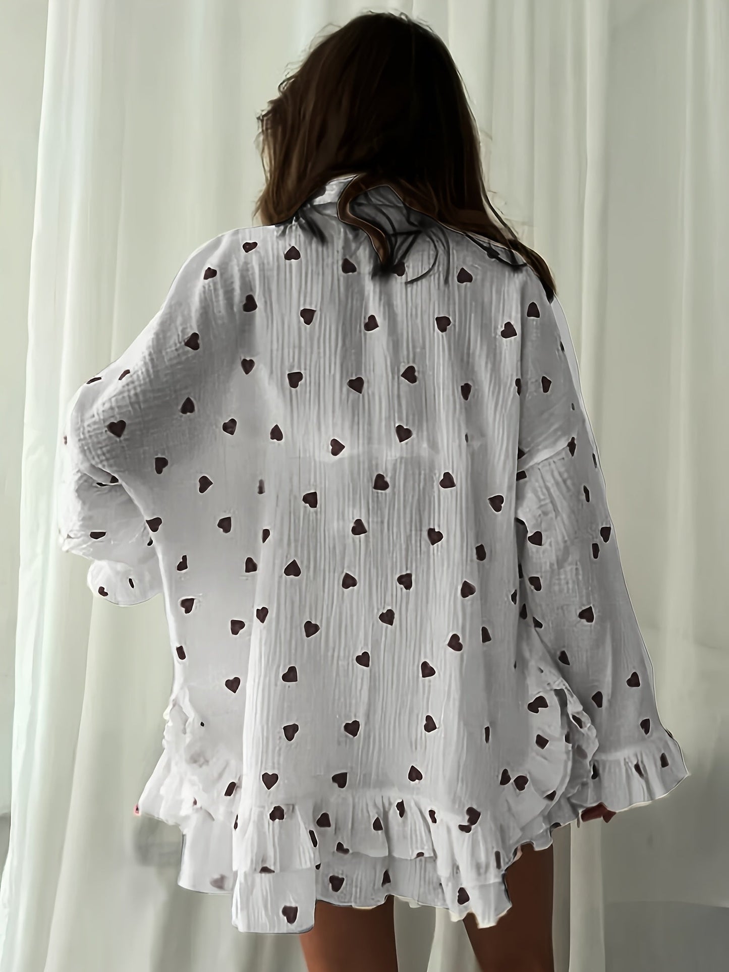 Aurélie - Set de Pyjama Trois Pièces avec Top Short et Cardigan