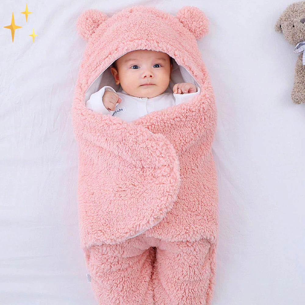 Gigoteuse ultra-douce en forme d'ours en peluche avec petites oreilles pour bébés de 0 à 6 mois