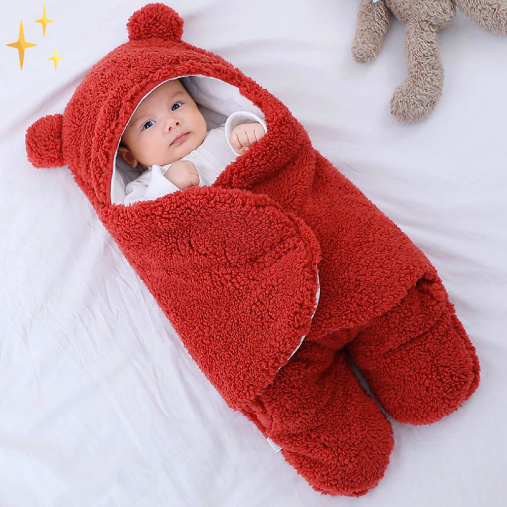Gigoteuse ultra-douce en forme d'ours en peluche avec petites oreilles pour bébés de 0 à 6 mois